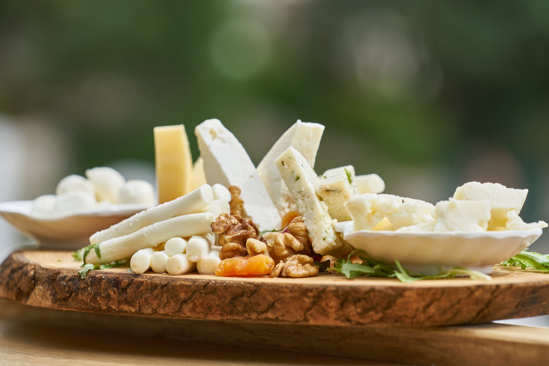 food on brown board